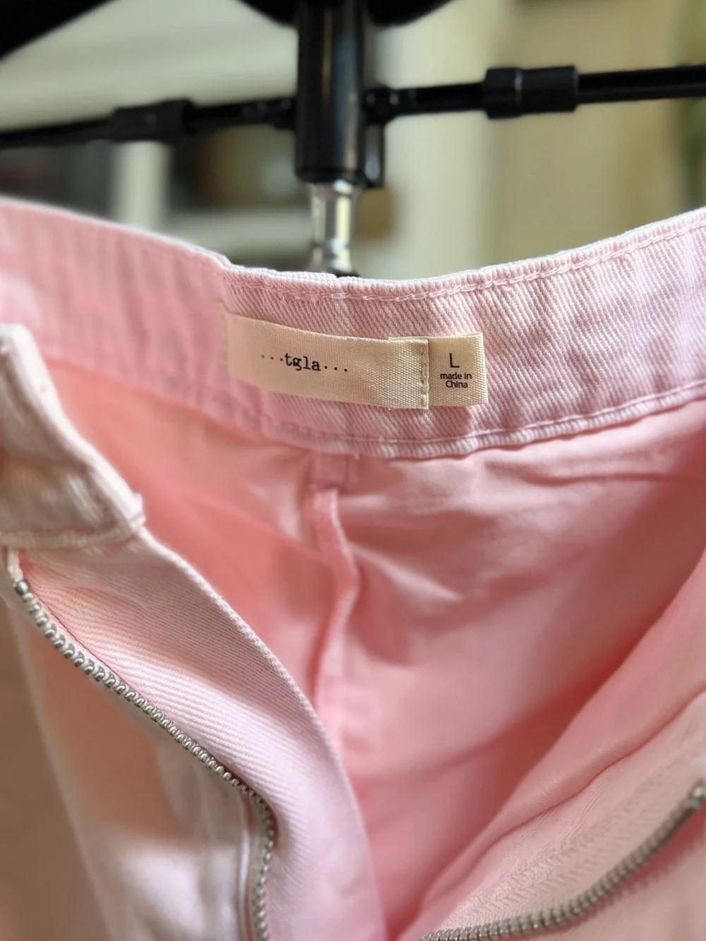 Pink Women's Denim Mini Skort